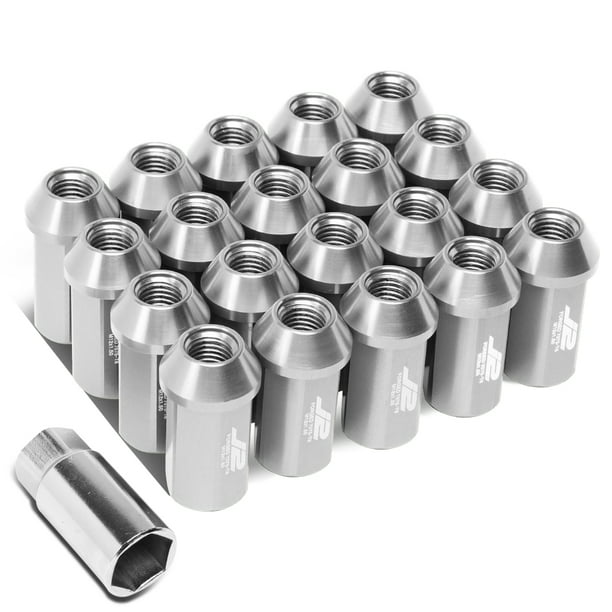 Adapter J2 Engineering 7075-T6 Replacement forged Aluminum M12 x 1.5 45mm 20Pcs Open-End Lug Nut Red 